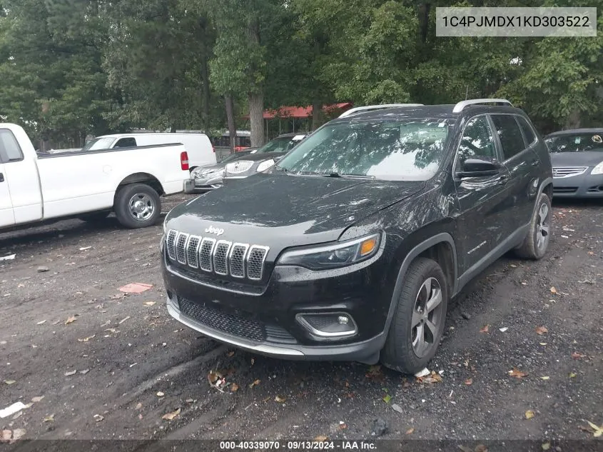 2019 Jeep Cherokee Limited VIN: 1C4PJMDX1KD303522 Lot: 40339070