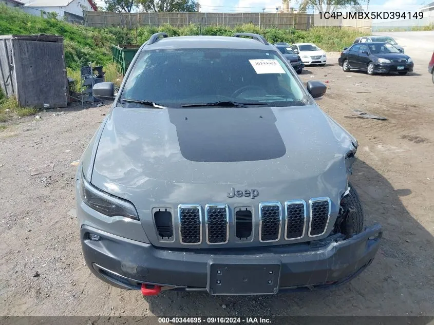 2019 Jeep Cherokee Trailhawk 4X4 VIN: 1C4PJMBX5KD394149 Lot: 40344695