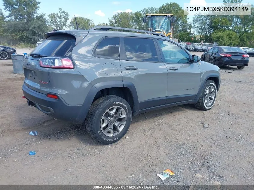 1C4PJMBX5KD394149 2019 Jeep Cherokee Trailhawk 4X4