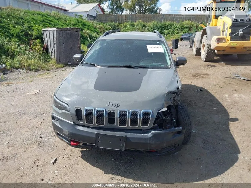 1C4PJMBX5KD394149 2019 Jeep Cherokee Trailhawk 4X4