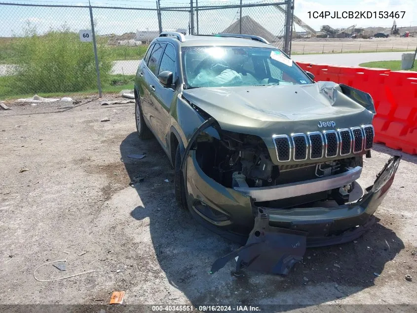 2019 Jeep Cherokee Latitude VIN: 1C4PJLCB2KD153467 Lot: 40345551