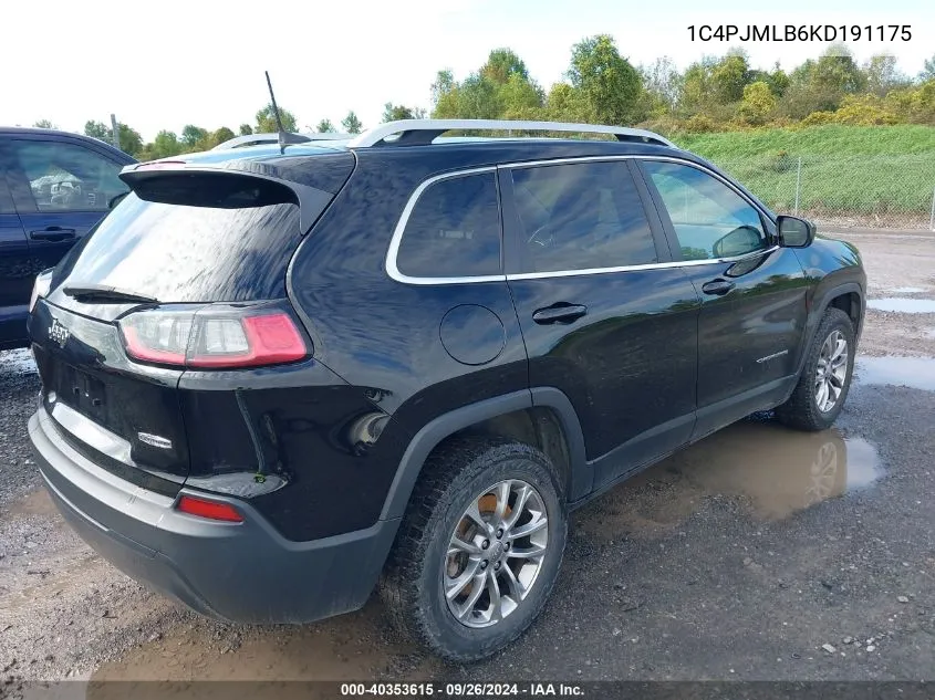 2019 Jeep Cherokee Latitude Plus 4X4 VIN: 1C4PJMLB6KD191175 Lot: 40353615