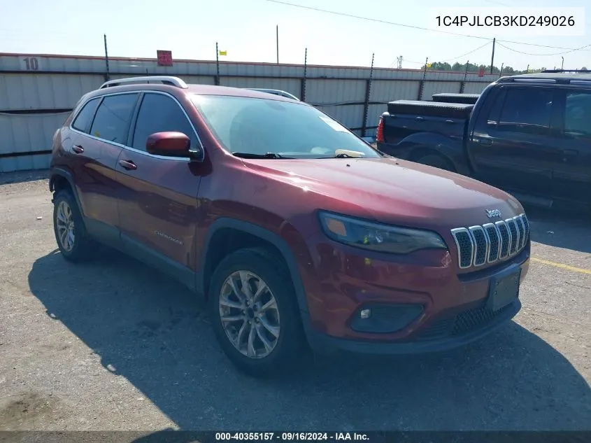 2019 Jeep Cherokee Latitude Fwd VIN: 1C4PJLCB3KD249026 Lot: 40355157