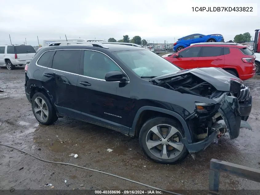 2019 Jeep Cherokee Limited Fwd VIN: 1C4PJLDB7KD433822 Lot: 40359696