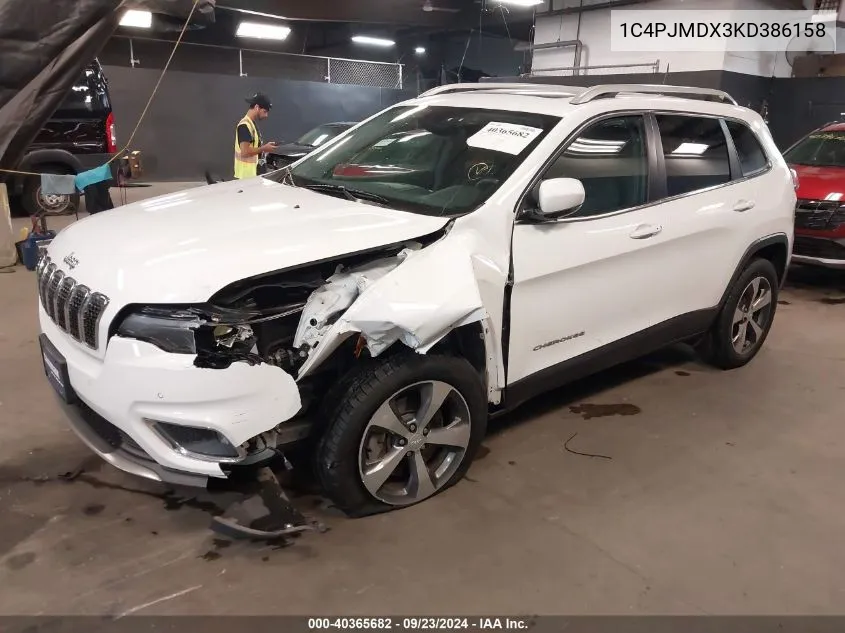 2019 Jeep Cherokee Limited 4X4 VIN: 1C4PJMDX3KD386158 Lot: 40365682