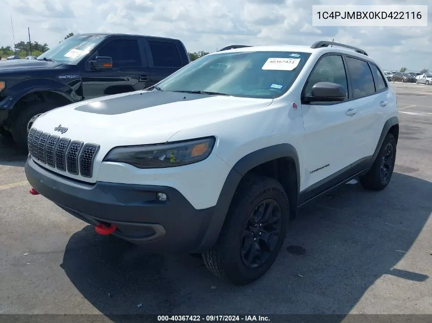 1C4PJMBX0KD422116 2019 Jeep Cherokee Trailhawk 4X4