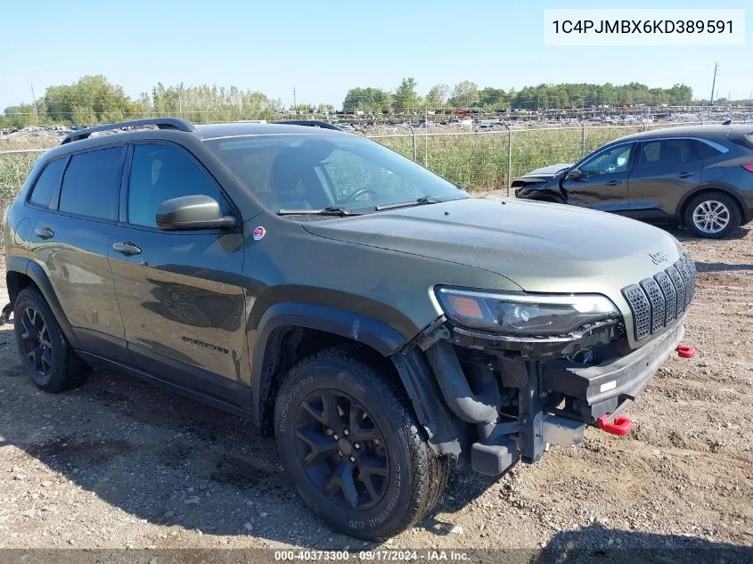 2019 Jeep Cherokee Trailhawk 4X4 VIN: 1C4PJMBX6KD389591 Lot: 40373300