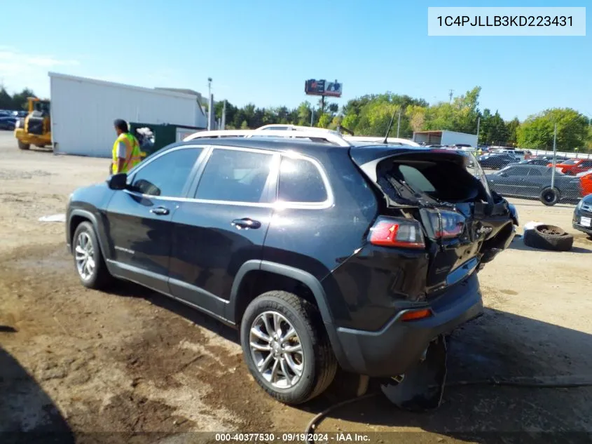 2019 Jeep Cherokee Latitude Plus Fwd VIN: 1C4PJLLB3KD223431 Lot: 40377530