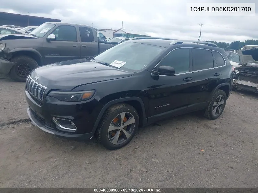 2019 Jeep Cherokee Limited Fwd VIN: 1C4PJLDB6KD201700 Lot: 40380968