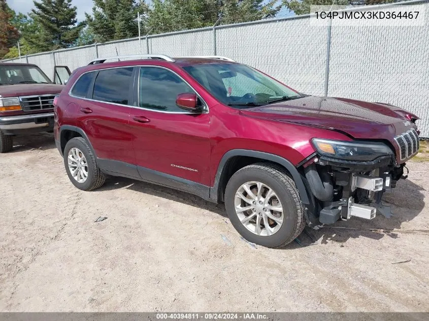 1C4PJMCX3KD364467 2019 Jeep Cherokee Latitude 4X4