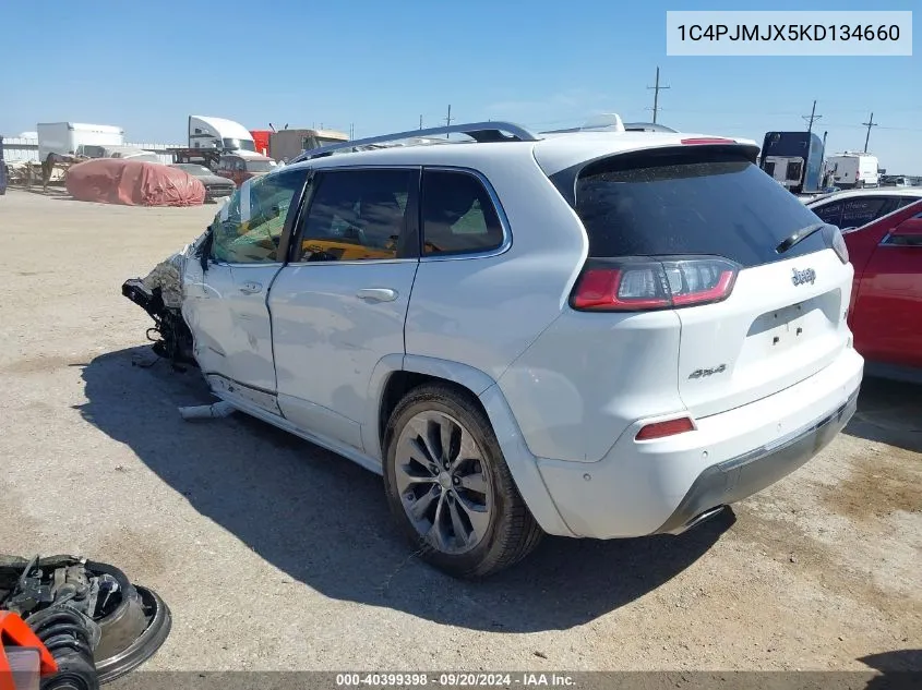 2019 Jeep Cherokee Overland 4X4 VIN: 1C4PJMJX5KD134660 Lot: 40399398