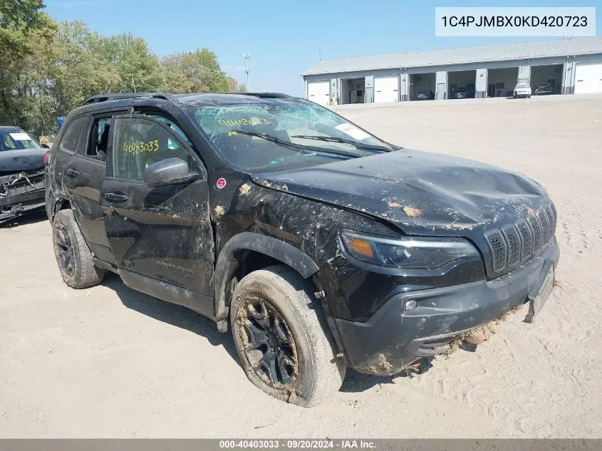 2019 Jeep Cherokee Trailhawk Elite 4X4 VIN: 1C4PJMBX0KD420723 Lot: 40403033