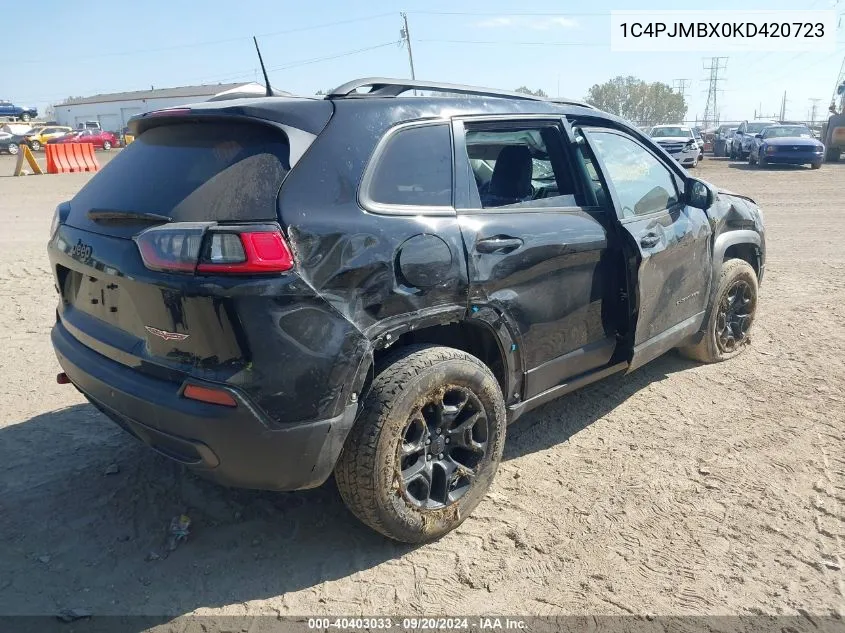 2019 Jeep Cherokee Trailhawk Elite 4X4 VIN: 1C4PJMBX0KD420723 Lot: 40403033