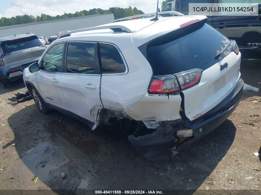 2019 Jeep Cherokee Latitude Plus Fwd VIN: 1C4PJLLB1KD154254 Lot: 40411559