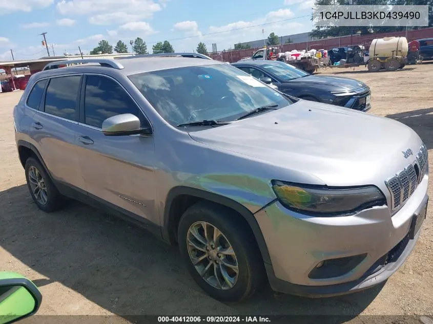 2019 Jeep Cherokee Latitude Plus Fwd VIN: 1C4PJLLB3KD439490 Lot: 40412006