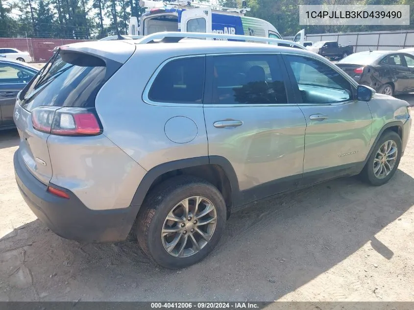 1C4PJLLB3KD439490 2019 Jeep Cherokee Latitude Plus Fwd