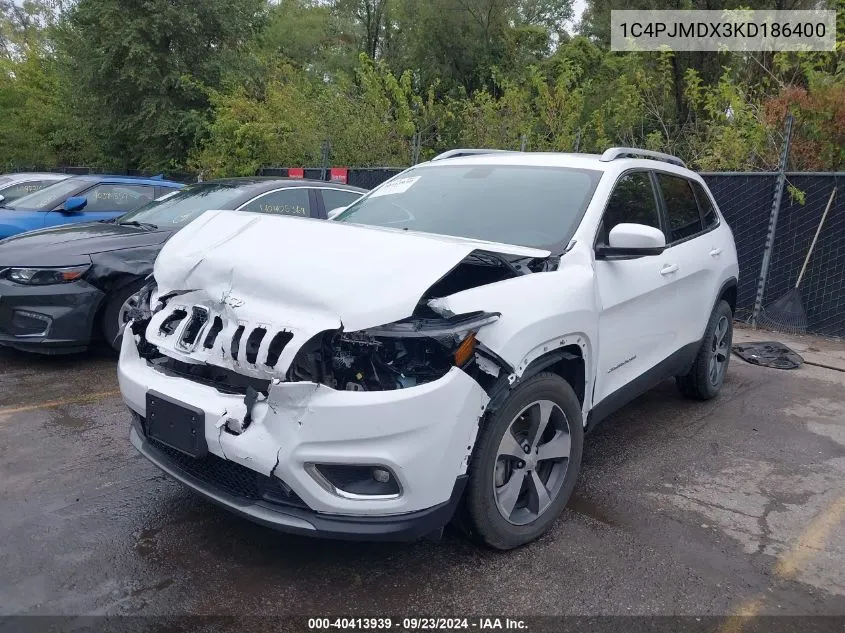 2019 Jeep Cherokee Limited 4X4 VIN: 1C4PJMDX3KD186400 Lot: 40413939