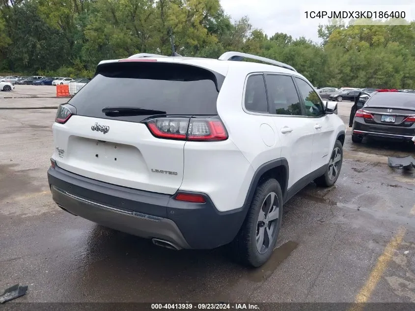 1C4PJMDX3KD186400 2019 Jeep Cherokee Limited 4X4