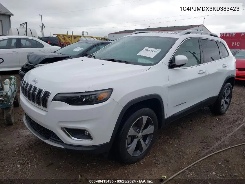 2019 Jeep Cherokee Limited 4X4 VIN: 1C4PJMDX3KD383423 Lot: 40415495