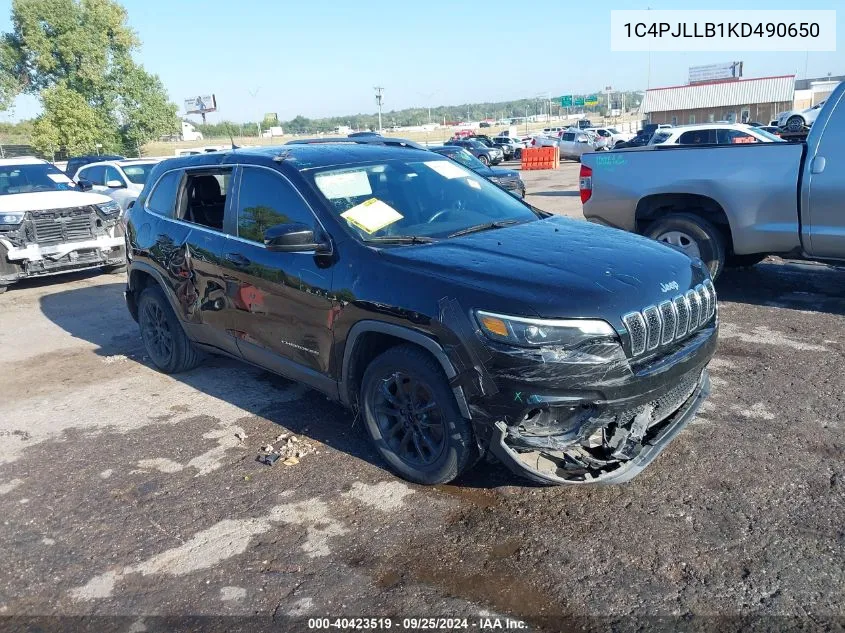 2019 Jeep Cherokee Latitude Plus Fwd VIN: 1C4PJLLB1KD490650 Lot: 40423519