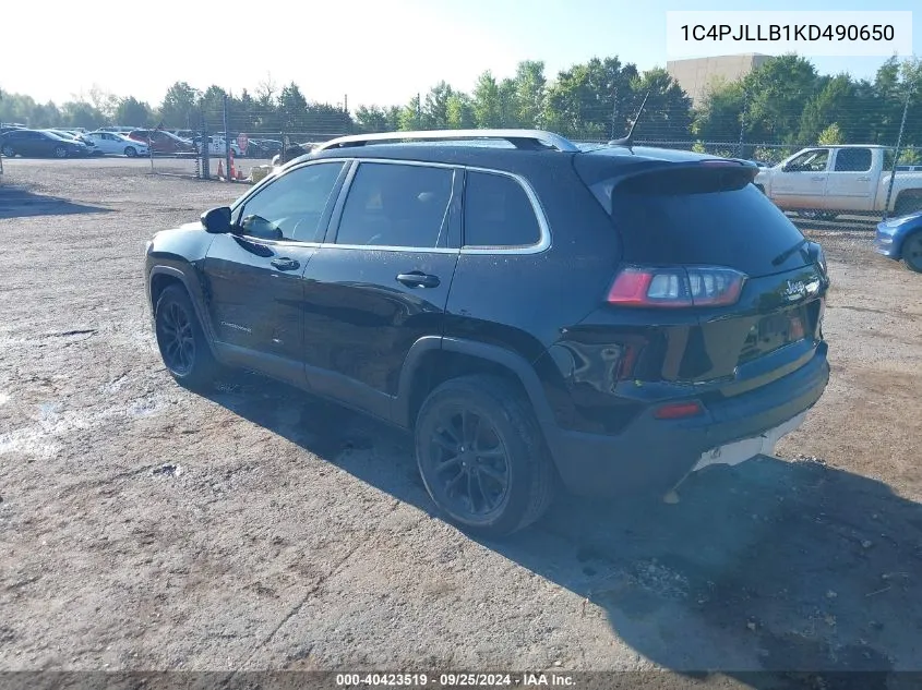 1C4PJLLB1KD490650 2019 Jeep Cherokee Latitude Plus Fwd