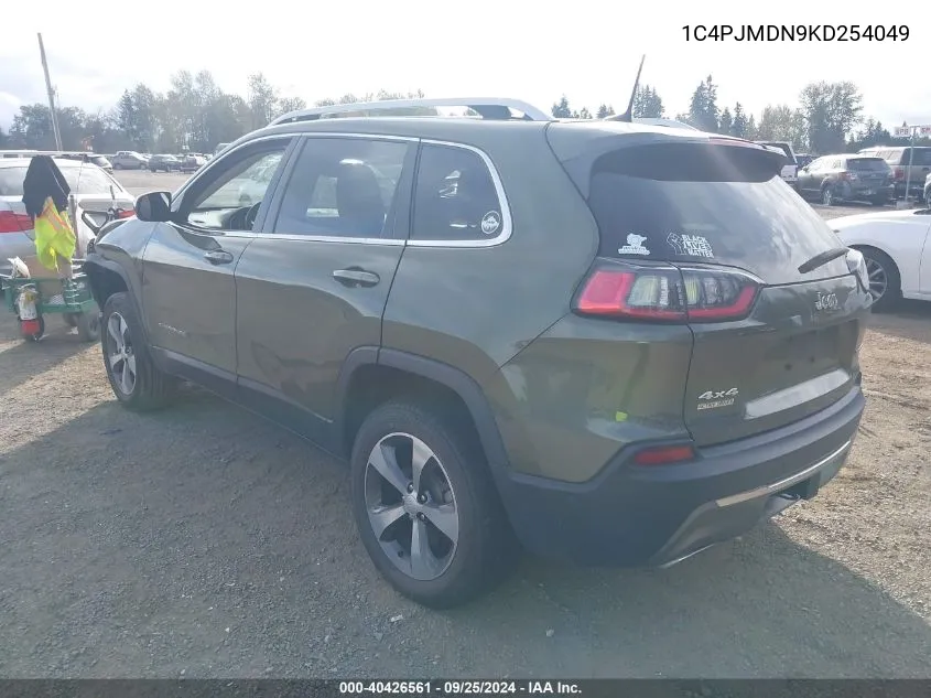 2019 Jeep Cherokee Limited 4X4 VIN: 1C4PJMDN9KD254049 Lot: 40426561