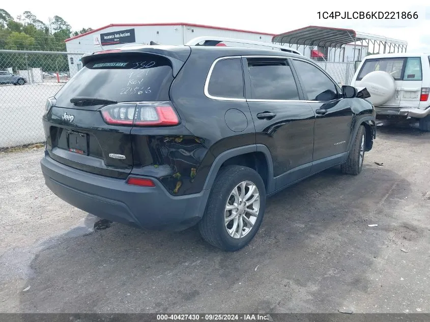 1C4PJLCB6KD221866 2019 Jeep Cherokee Latitude Fwd