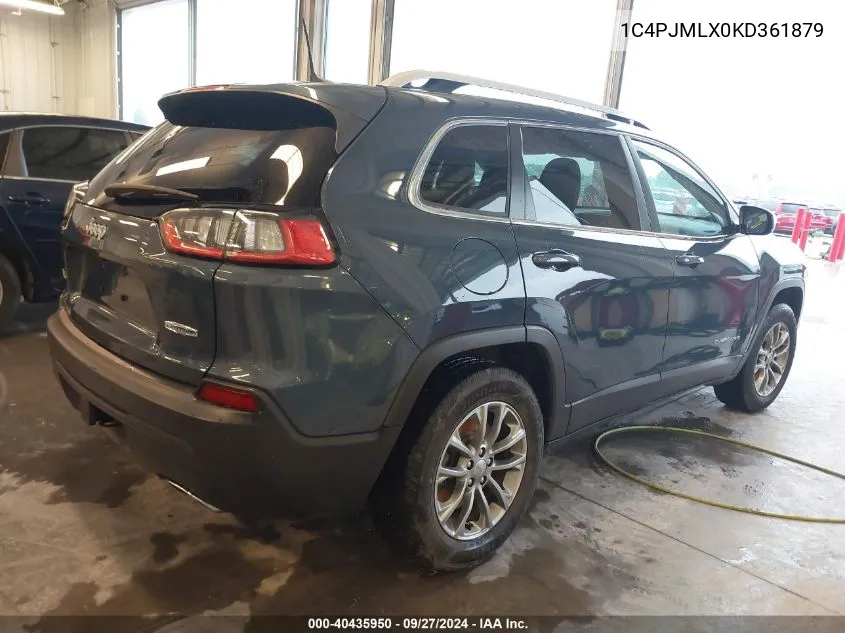 1C4PJMLX0KD361879 2019 Jeep Cherokee Latitude Plus 4X4