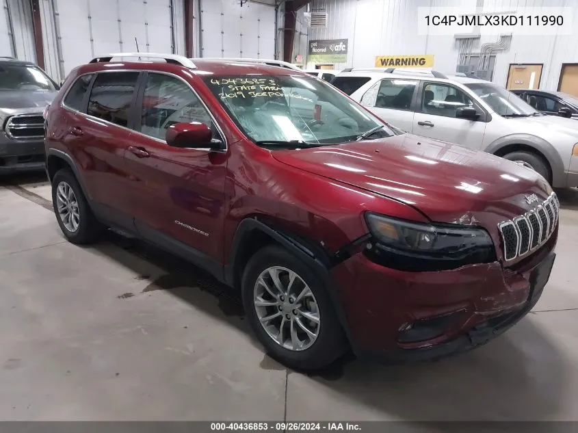 1C4PJMLX3KD111990 2019 Jeep Cherokee Latitude Plus 4X4