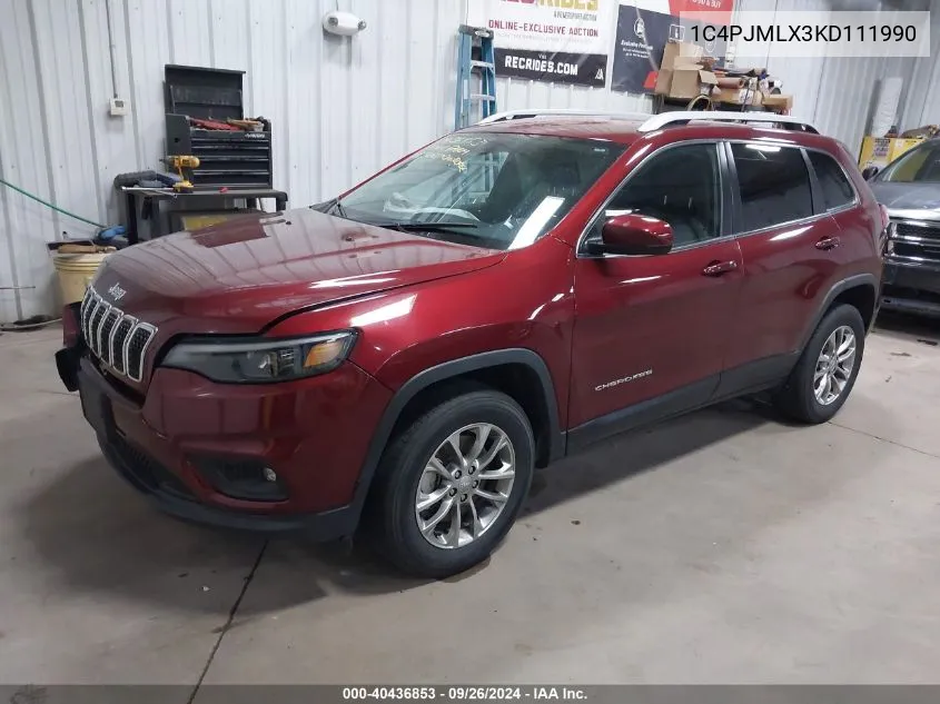 2019 Jeep Cherokee Latitude Plus 4X4 VIN: 1C4PJMLX3KD111990 Lot: 40436853