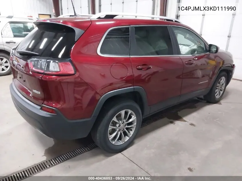 1C4PJMLX3KD111990 2019 Jeep Cherokee Latitude Plus 4X4