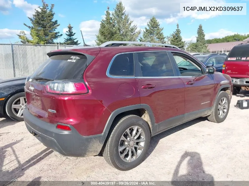 2019 Jeep Cherokee Latitude Plus 4X4 VIN: 1C4PJMLX2KD309637 Lot: 40439197