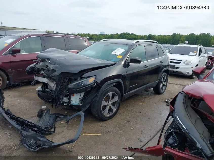 2019 Jeep Cherokee Limited 4X4 VIN: 1C4PJMDX7KD394330 Lot: 40439343