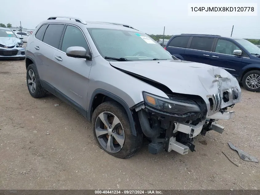 2019 Jeep Cherokee Limited 4X4 VIN: 1C4PJMDX8KD120778 Lot: 40441234