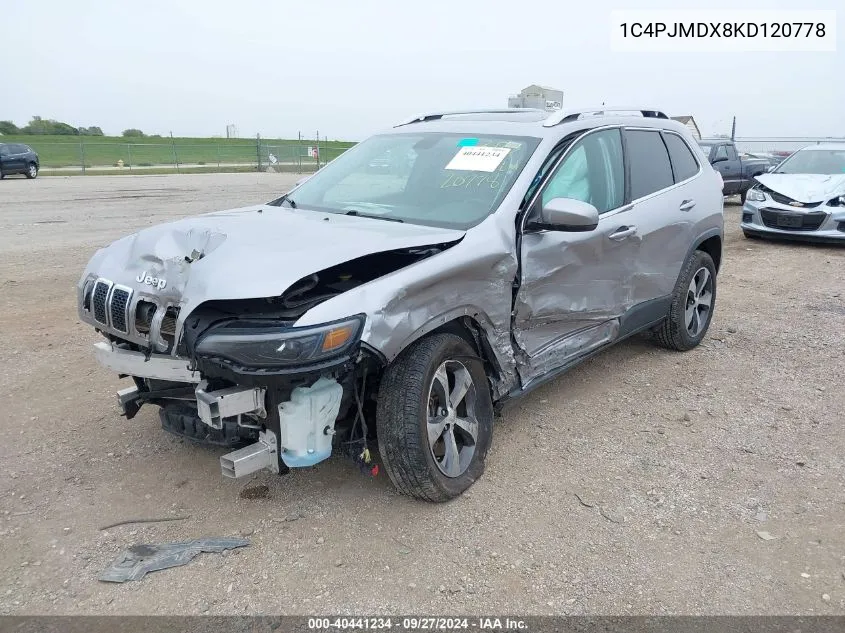 2019 Jeep Cherokee Limited 4X4 VIN: 1C4PJMDX8KD120778 Lot: 40441234