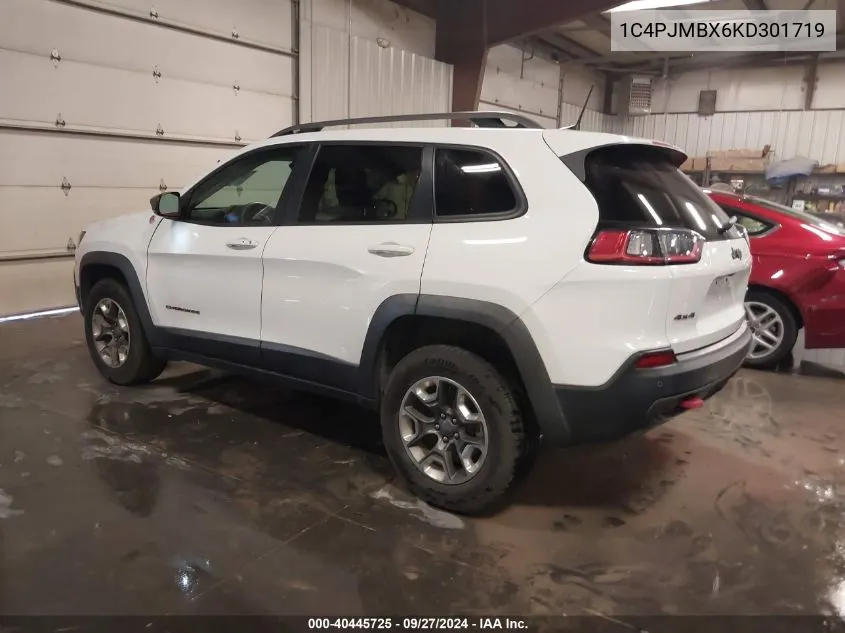 2019 Jeep Cherokee Trailhawk 4X4 VIN: 1C4PJMBX6KD301719 Lot: 40445725