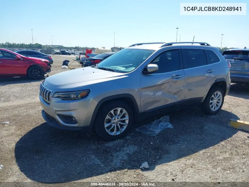 2019 Jeep Cherokee Latitude Fwd VIN: 1C4PJLCB8KD248941 Lot: 40446035