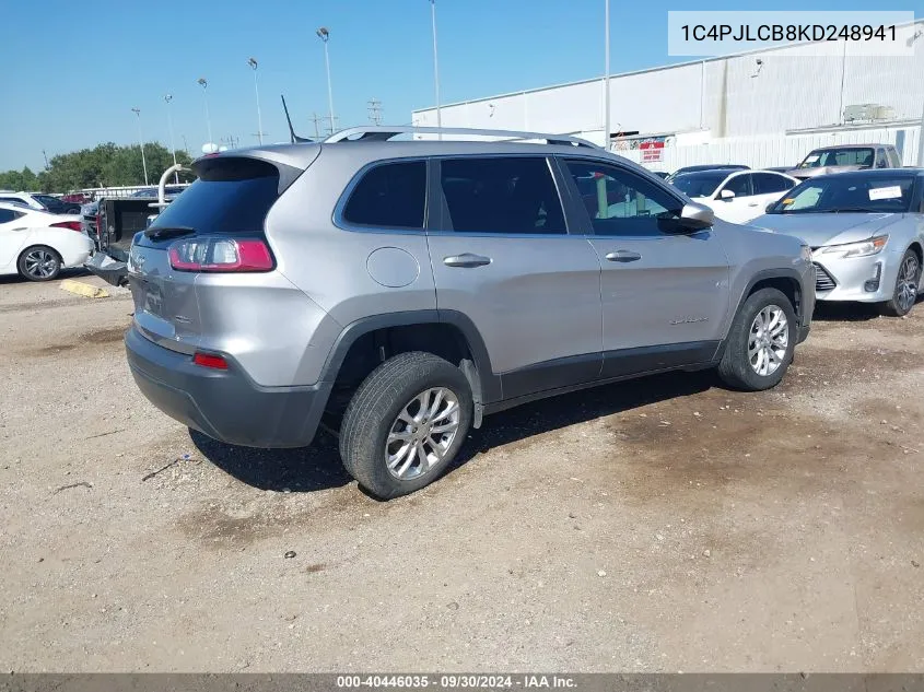 1C4PJLCB8KD248941 2019 Jeep Cherokee Latitude Fwd