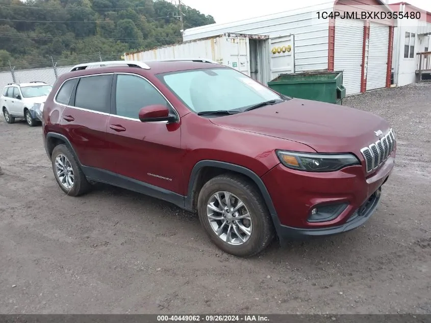 2019 Jeep Cherokee Latitude Plus VIN: 1C4PJMLBXKD355480 Lot: 40449062