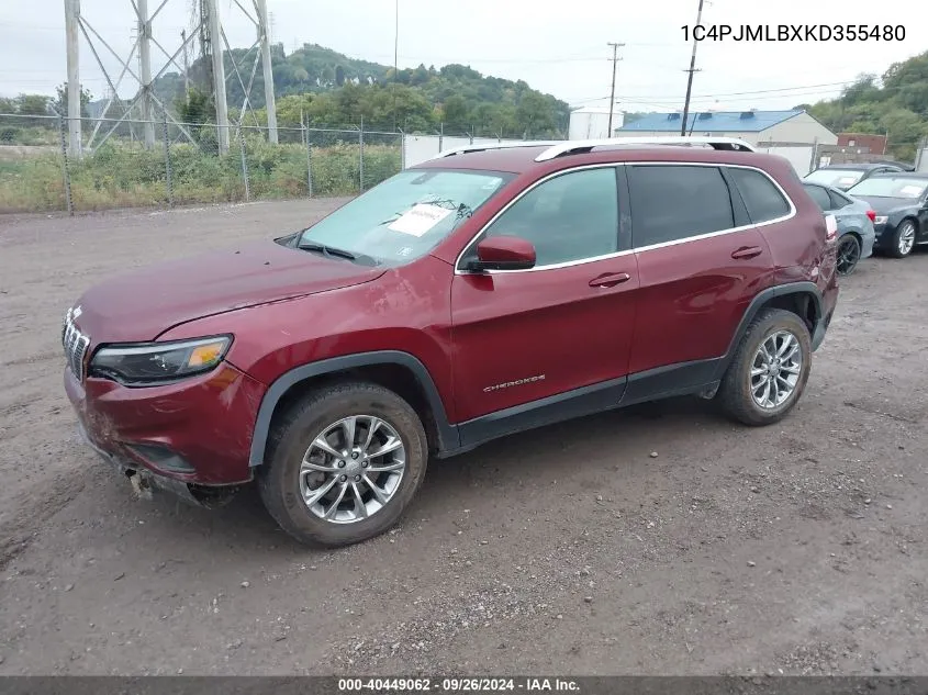 2019 Jeep Cherokee Latitude Plus VIN: 1C4PJMLBXKD355480 Lot: 40449062