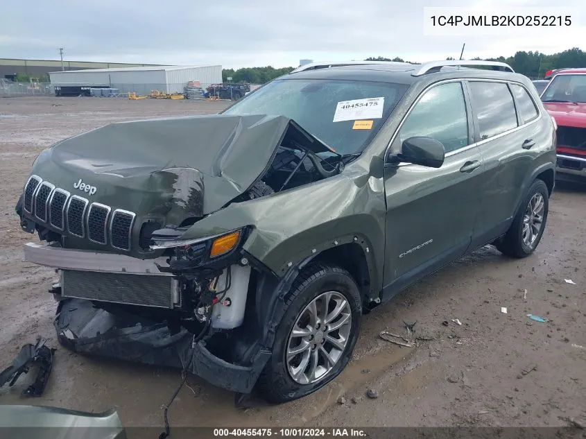 2019 Jeep Cherokee Latitude Plus VIN: 1C4PJMLB2KD252215 Lot: 40455475