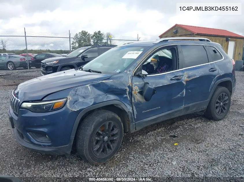 2019 Jeep Cherokee Latitude Plus VIN: 1C4PJMLB3KD455162 Lot: 40456380