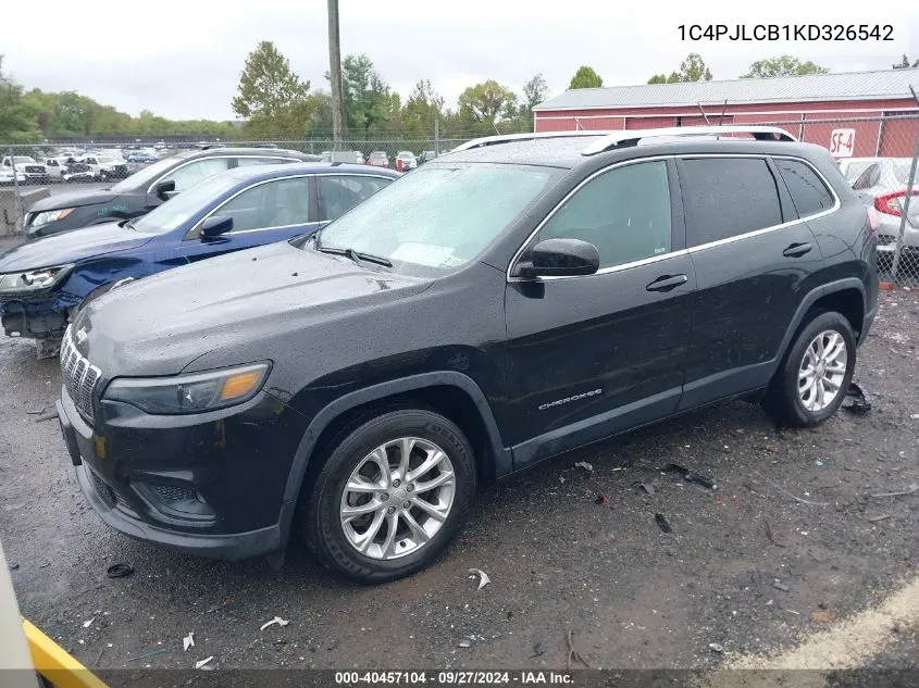 2019 Jeep Cherokee Latitude Fwd VIN: 1C4PJLCB1KD326542 Lot: 40457104