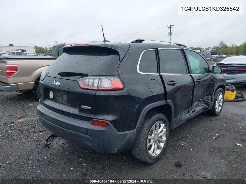 2019 Jeep Cherokee Latitude Fwd VIN: 1C4PJLCB1KD326542 Lot: 40457104