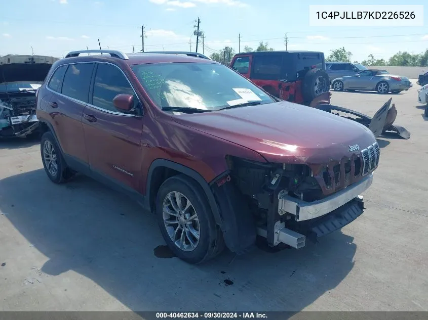 2019 Jeep Cherokee Latitude Plus Fwd VIN: 1C4PJLLB7KD226526 Lot: 40462634