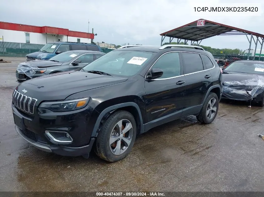 1C4PJMDX3KD235420 2019 Jeep Cherokee Limited 4X4