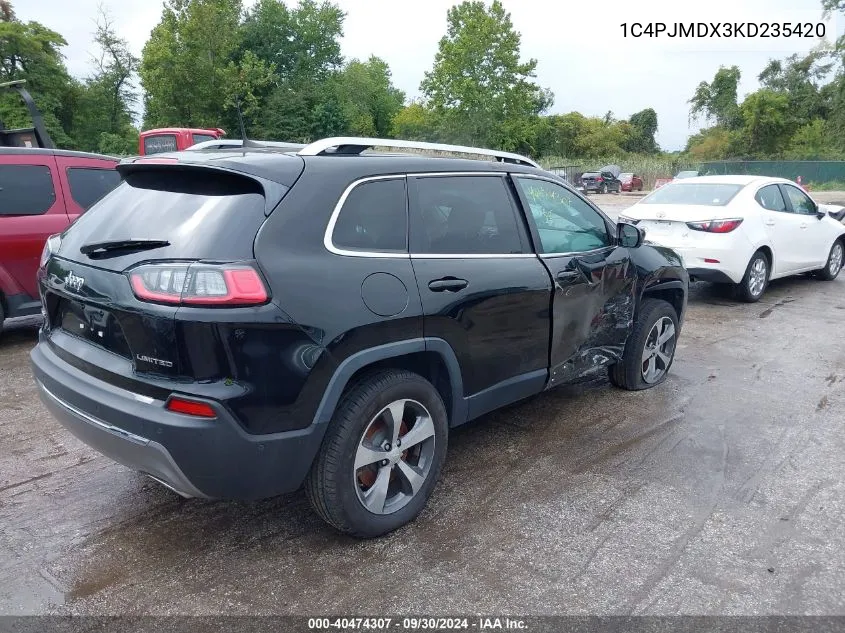 2019 Jeep Cherokee Limited 4X4 VIN: 1C4PJMDX3KD235420 Lot: 40474307