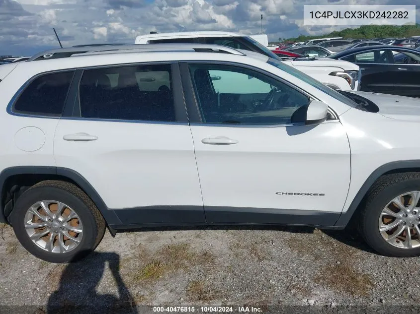 2019 Jeep Cherokee Latitude Fwd VIN: 1C4PJLCX3KD242282 Lot: 40476815