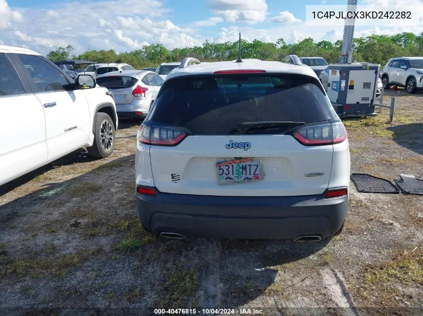 2019 Jeep Cherokee Latitude Fwd VIN: 1C4PJLCX3KD242282 Lot: 40476815