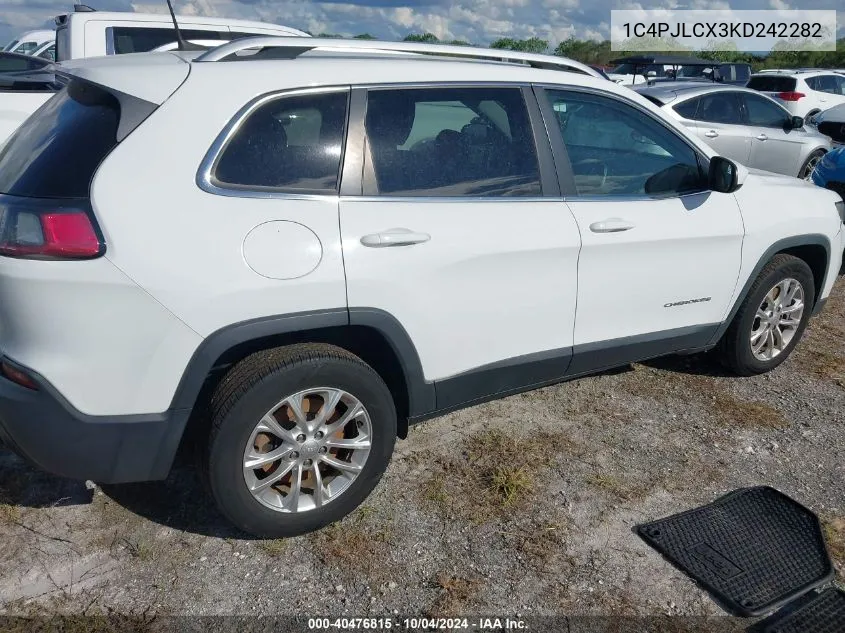 1C4PJLCX3KD242282 2019 Jeep Cherokee Latitude Fwd